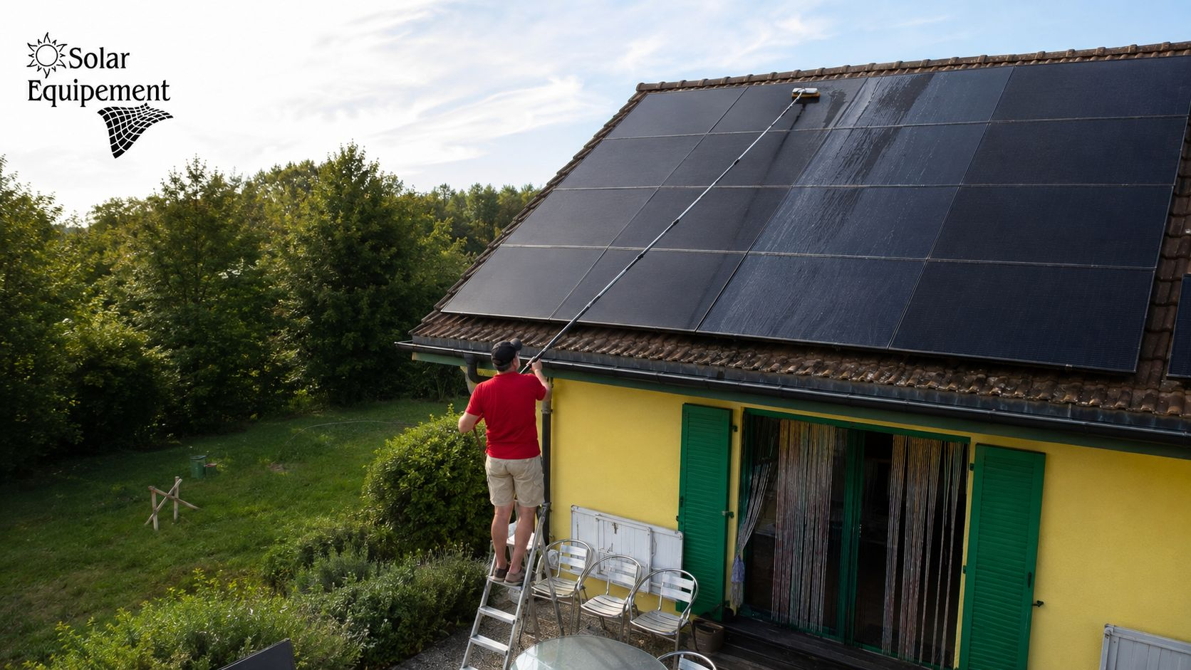 Nettoyage de panneaux solaires avec une perche télescopique SolarEquipement