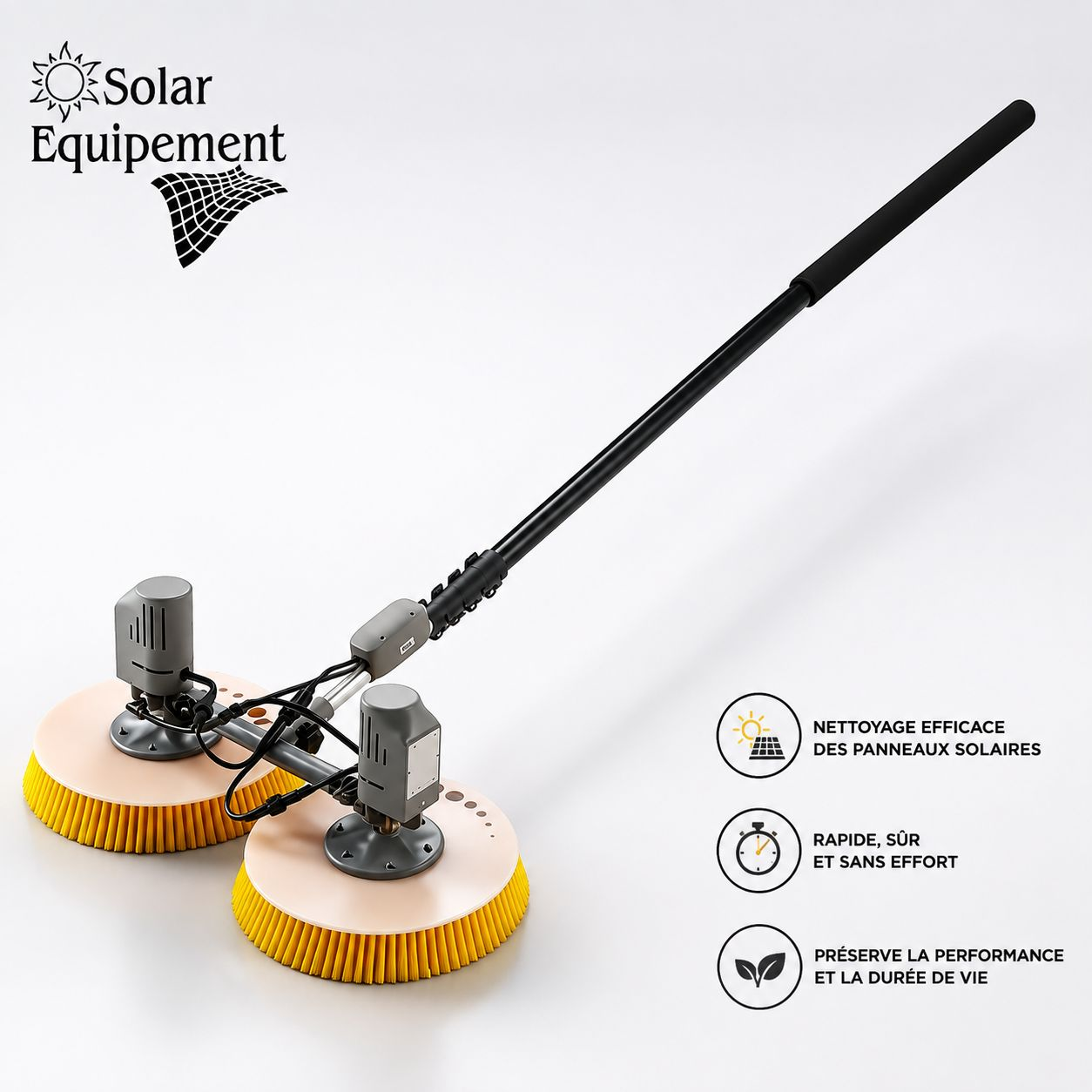 Brosse motorisée 2 disques rotatifs